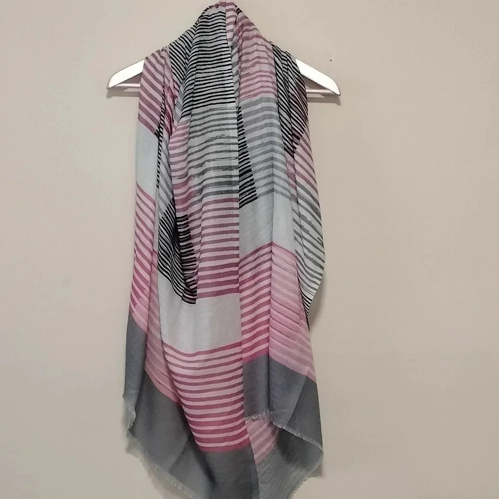 NWT Sher-i Sal Turkish Semi Sheer Frayed Edges Multifunctional Scarf Wrap 483